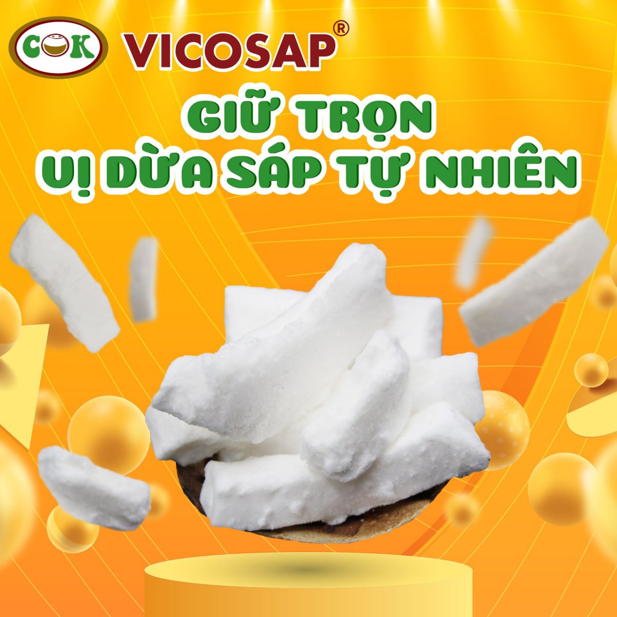 Dừa Sáp Sấy Giòn Tan Vicosap - 25G