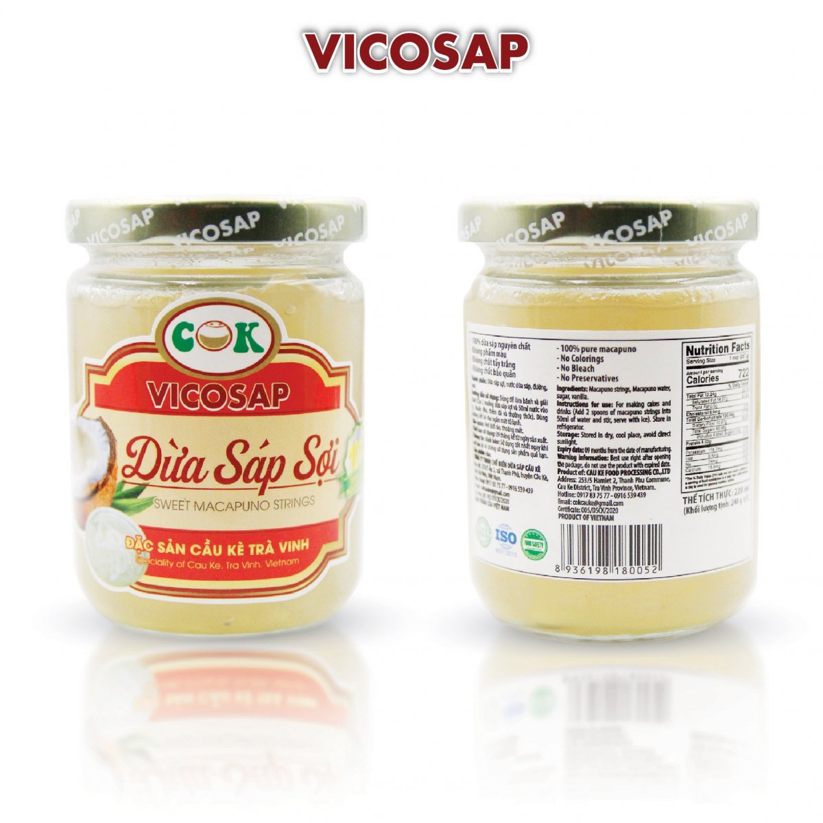 [OCOP 5 SAO] Cơm Dừa Sáp Sợi Vicosap 220ml