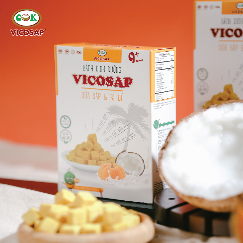 Bánh dinh dưỡng Vicosap - Dừa Sáp & Bí Đỏ [18g]